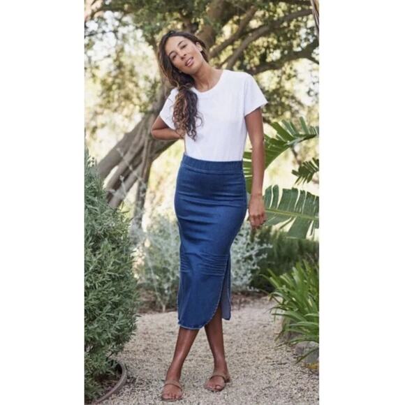 Frank & Eileen Donegal Unforgettable Skirt in 1977 Medium Denim Wash Size 4 NWT - Picture 3 of 12